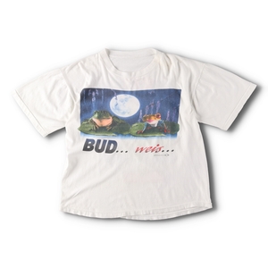 古着 90年代 Budweiser バドワイザー カエル柄 両面プリント アドバタイジングTシャツ メンズL ヴィンテージ /evb005053