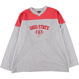 古着 00年代 ナイキ NIKE TEAM OHIO STATE オハイオ州立大学 Vネック カレッジスウェットシャツ トレーナー メンズXL /eaa410774