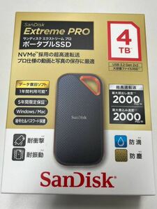 【新品未使用】4TB SanDisk Extreme ポータブルSSD SDSSDE81-4T00-J25
