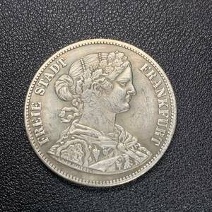 銀貨　古銭　1866年　ドイツ　フランクフルト　ワシ　コイン　硬貨　