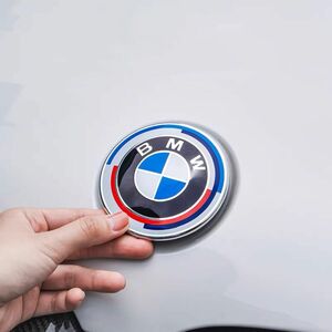 BMW エンブレム　82mm bmw 50周年限定　 フロントキャップ　エンブレム　車外装　車飾り　