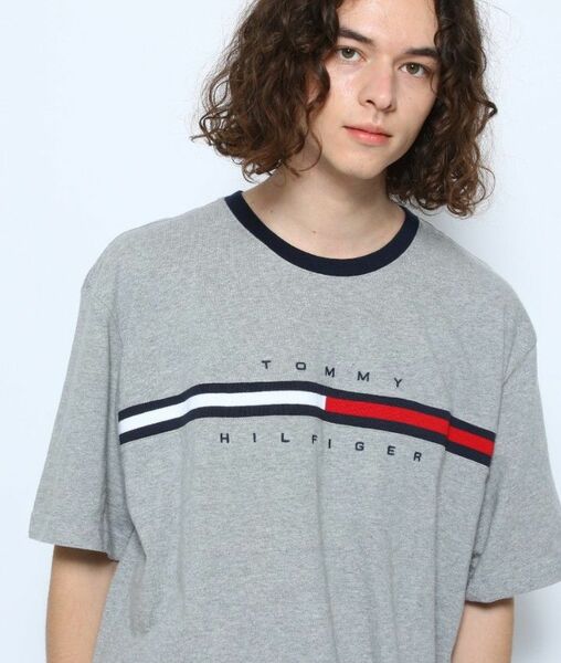 ◎新品 ◎トミーヒルフィガーロゴ半袖Tシ ャツ/TINO TEE メンズグレーLサイズ 