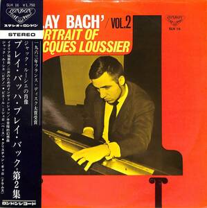 A00586308/LP/ジャック・ルーシェ「Play Bach Vol. 2 - Portrait Of Jacques Loussier (1965年・SLH-16)」