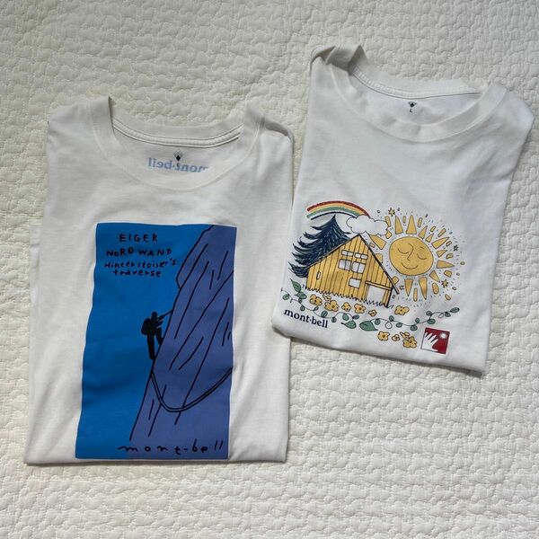 mont-bell Tシャツ 2枚セット 男女兼用 Lサイズ 太陽 半袖Tシャツ アウトドア 登山 トレッキング ハイキング