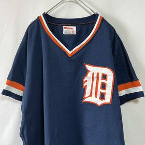 Wilson ゲームシャツ　70~80’s USA製 半袖Tシャツ　MLB デトロイト・タイガース　ロゴワッペン　ビンテージ　サイズ46