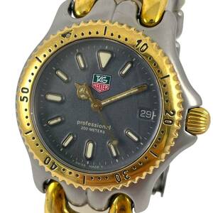 24E049 TAG Heuer TAGHEUER S95.213K Professional men's boys wristwatch present condition gray face combination quartz 1 jpy ~