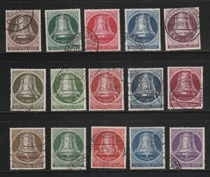 ( Germany * Berlin )1951-53 year free bell 15 kind . set settled, Michael appraisal 320 euro ( abroad .. shipping, explanation field reference )