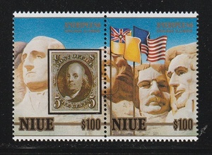（ニウエ）1986年アメリカ切手展2種完、スコット評価7.75ドル（海外より発送、説明欄参照）