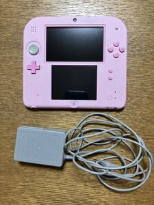任天堂　Nintendo 2DS ピンク　ACアダプター　タッチペン　SDカード付き　動作・充電・ソフト動作確認済　中古　ニンテンドー2DS 