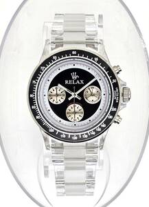 【即決特価】RELAX リラックス 王冠ロゴ D5 ヴィンテージ腕時計 世界で最も人気のポール・ニューマン腕時計 黒文字盤 世田谷ベース