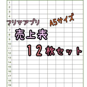 A5サイズ!フリマアプリ売上帳♪ルーズリーフ表裏印刷12枚セット
