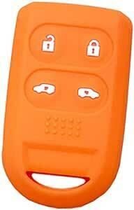 [IKT] Honda car for for smart key silicon cover both sides sliding button for 4 button orange / Step WGN / Elysion / Freed 