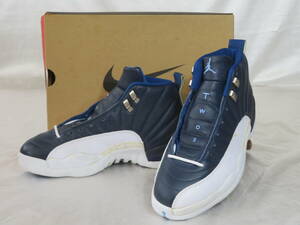 W【ファッション】　ナイキ NIKE　AIR JORDAN XⅡ　エアジョーダン 12 　130690 411　27cm　紺×白　スニーカー　靴　経年保管品　観賞用