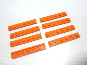 レゴ★未使用！オレンジ色の１×６プレート８点セット