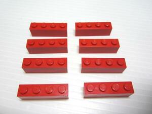 レゴ★赤色の１×４基本パーツ８点セット（中古品）