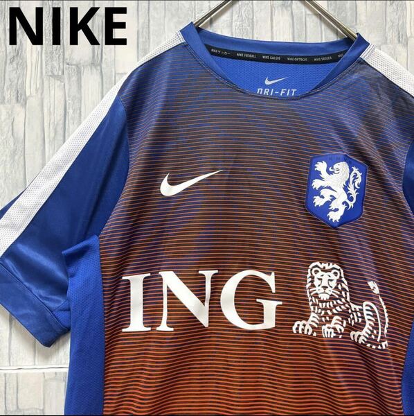 NIKE ナイキ サッカー オランダ代表 プラクティスシャツ ユニフォーム ゲームシャツ 練習着 ING サイズM 半袖 送料無料
