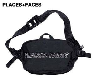 正規品 新品 黒【PLACES+FACES P+F WAIST BAG Black ウエスト バッグ ブラック プレイシズ プラス フェイシズ ショルダーバッグ バック】