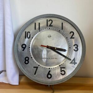 ナショナル　MATUSHIMA ELECTRIC 掛け時計 掛時計 時計 シャビーシック　インダストリアル　昭和レトロ　アンティーク　1960年代　アイアン