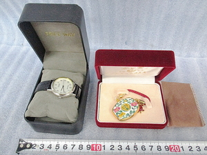 K二な4246 ジャンク FREE WAY 腕時計 クォーツ アナログ 京七宝 懐中時計 2点セット アクセサリー コレクション