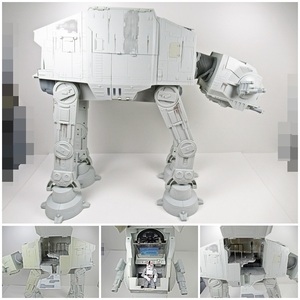 ◆[B83]スターウォーズ　メガビークル　AT-AT　帝国軍の惑星侵攻用の大型ビークル　AT-ATドライバーとスピーダーバイク付き　現状品