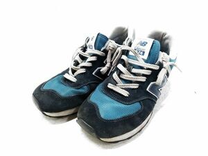 □new balance ニューバランス ML574ESS スニーカー スエード ネイビー メッシュ 28cm A-6-5-7 @80□