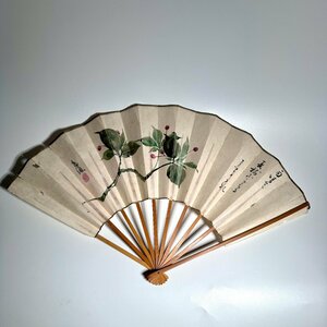 [. seat ][ genuine work ] fan paper fan ...... hanging scroll <. ratio . sake .. one flat luck 100 . writing person ....