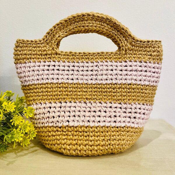 麻ひもバッグ スズランテープバッグ ハンドメイド