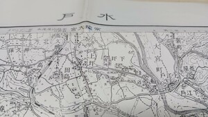 水戸　茨城県　地図　古地図　 地形図　資料　57×46cm　明治36年測図　昭和34年発行印刷　　B406　