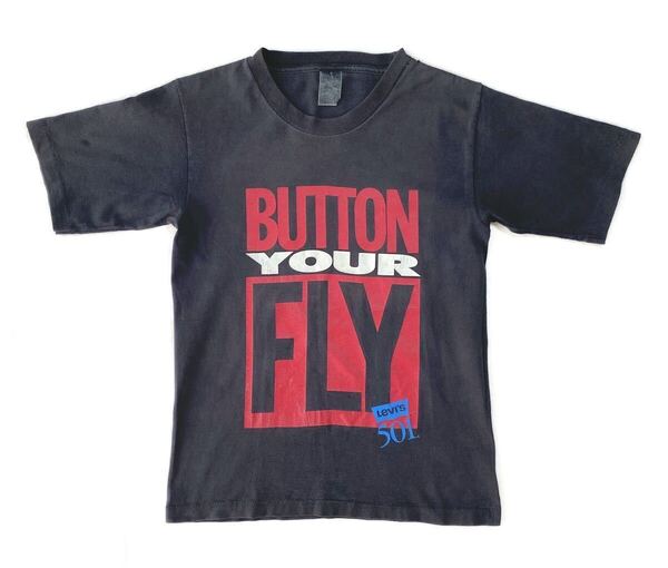 90s Levi's 501 button your FLY Tシャツ USA製 フロントロゴ アメカジ シングルステッチ デニムパンツ 505 550