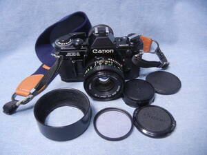 CANON　キャノン AE-1　ブラック　一眼レフ　フィルムカメラ：レンズ　CANON LENS　FD 50mm 1：1.8 　シャター作動