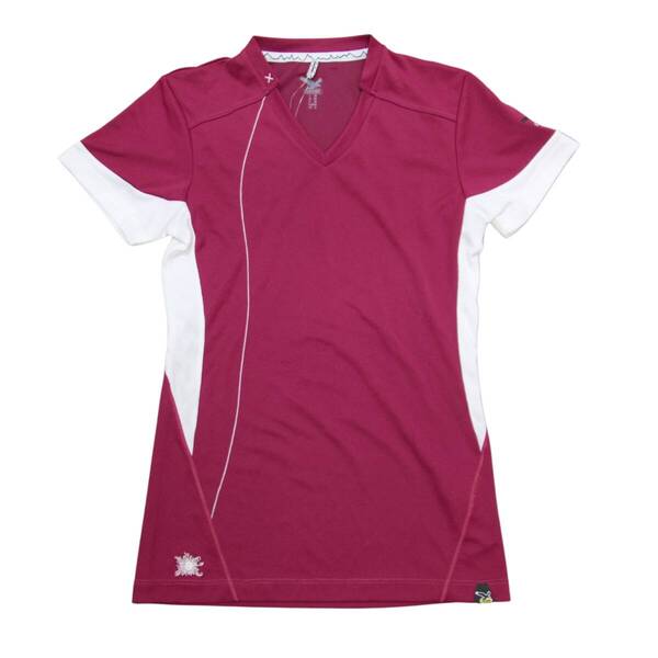 即決☆サレワ W's Vネック 半袖Tシャツ PPL/Sサイズ 送料無料 ドライ 抗菌 トレッキング スポーツ 半袖 ウイメンズ レディース SALEWA