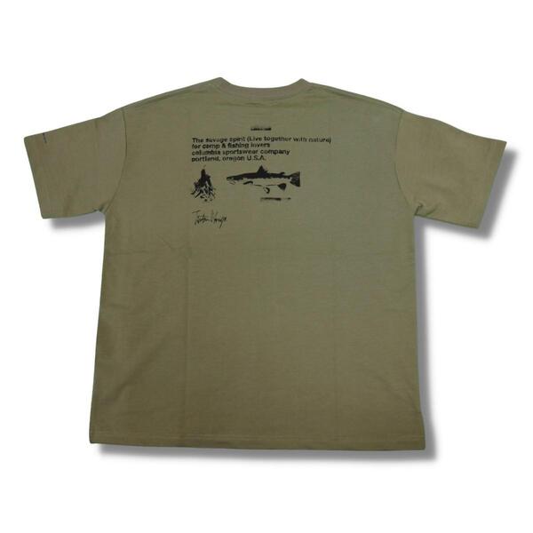 即決☆コロンビア グローリーバレーキャンパーズ SG/Mサイズ 厚生地 半袖Tシャツ グリーン 緑 守矢努 キャンプ&フィッシング 魚 釣り