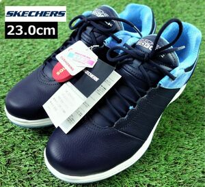 【未使用訳あり】 SKECHERS GOLF 撥水加工 スパイクレスゴルフシューズ 23cm ネイビー GOGAMAX