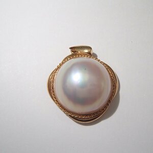 *mabe pearl pendant top pendant /K18 750 weight approximately 4.2g / pearl accessory *SA