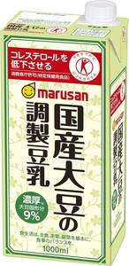 [トクホ]マルサン 国産大豆の調製豆乳 1L×6本