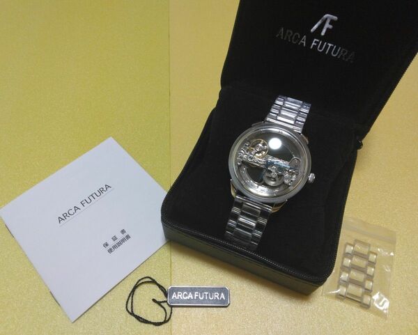 【美品】 アルカフトゥーラ 腕時計 スケルトン 自動巻き 8683BK ARCAFUTURA