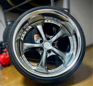 work VS-KF19インチ 9.5J -6×2 10.5J +7×2 タイヤ付　純正リム最大サイズリバレル済　F225/35/19 R245/30/19 残り溝ほぼ9割あり