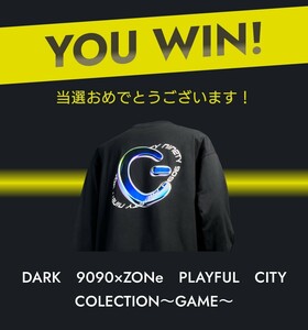 ZONe ゾーン × 9090 ナインティナインティ コラボ キャンペーン 限定50名 当選品 Tシャツ フリーサイズ(メンズL相当) 黒 GAME EDITION