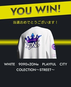 ZONe ゾーン × 9090 ナインティナインティ コラボ キャンペーン 限定50名 当選品 Tシャツ フリーサイズ(メンズL相当) 白 STREET EDITION