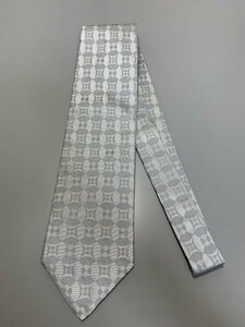 1 jpy ~ BARNEYS NEW YORK Barneys New York necktie light gray Circle pattern silk C2234
