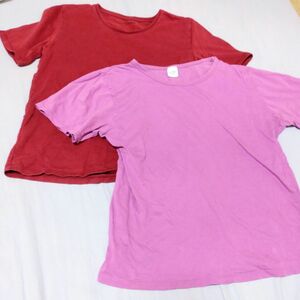 半袖Tシャツ レディース Mサイズ ofuon イーストボーイ オフオン 赤 ボルドー 紫 クルーネック 半袖カットソー Tシャツ