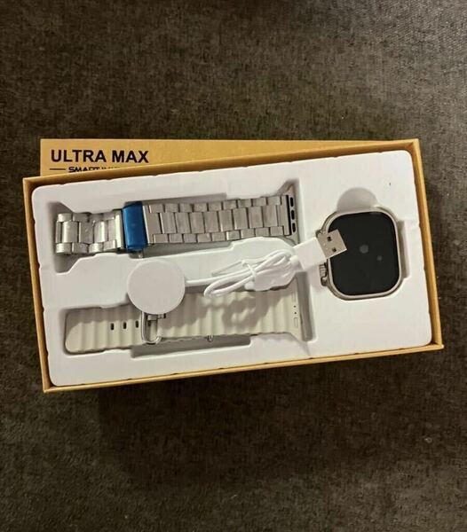 【人気】最新型 新品 スマートウォッチ HK9 ULTRA MAX シルバー 2.19インチ 健康管理 音楽 スポーツ 防水 血中酸素 Android iPhone対応