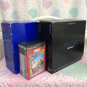 PlayStation 2 Console PS2 本体 SCPH-50000 10000 まとめ セット ゲームソフト 6枚 大量 箱 説明書付き 箱 製造番号一致 動作確認済み