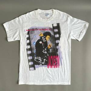 MS1270 80*s VINTAGE Michael Jackson Tour T-shirt BAD TOUR 88 TOKYO,JAPAN LARGE 42-44 L size ( inspection ) Live rare premium old clothes 