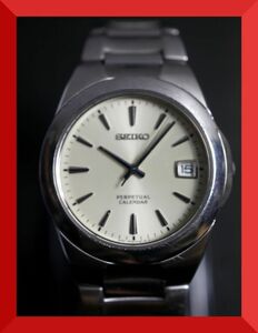 セイコー SEIKO パーペチュアルカレンダー 3針 デイト 純正ベルト 8F32-0130 男性用 メンズ 腕時計 日本製 x887