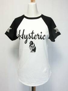 *HYSTERIC GLAMOUR DIZZY & MILKY Hysteric Glamour белый . черным с тумбами с обеих сторон . Skull принт . добавленный короткий рукав футболка *