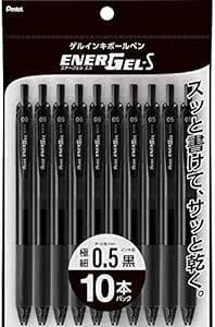 ぺんてる ゲルインキボールペン エナージェルS 0.5mm 黒 10本パック XBLN125-A1