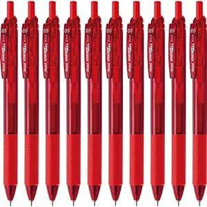 ぺんてる ゲルインキボールペン エナージェルS 0.5mm 赤 10本 BLN125-