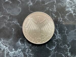 送料無料 1972年 ドイツ ミュンヘンオリンピック 記念コイン 10マルク銀貨