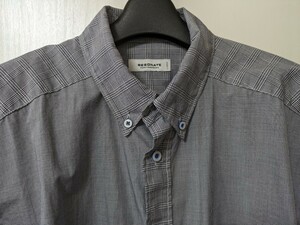 RESONATE GOODENOUGH チェックシャツ グレー サイズＬ グレンチェック パッチワーク グッドイナフ